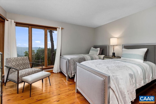 bedroom with light hardwood / wood-style floors