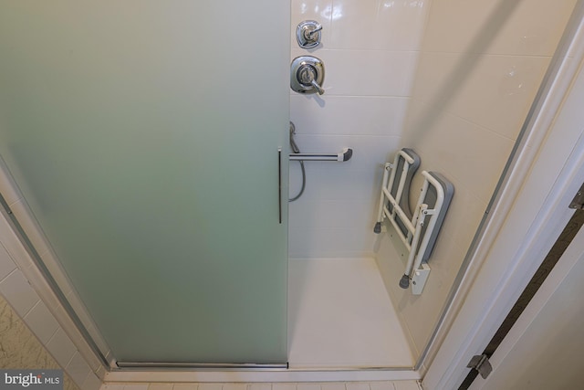 room details with a stall shower