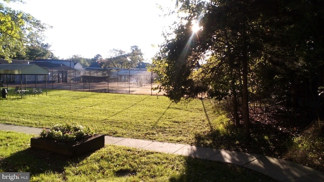 view of yard with fence