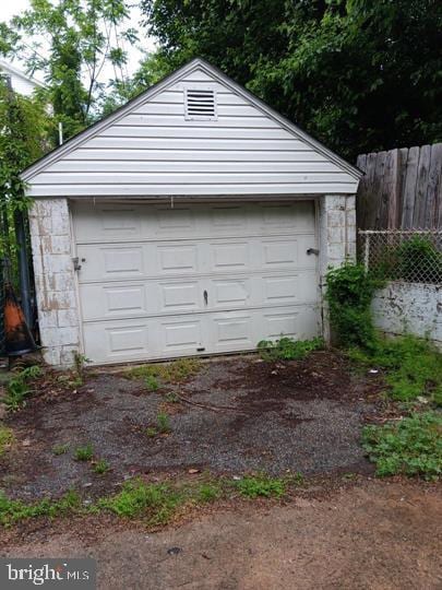 view of garage