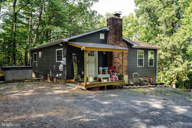 view of front of house featuring a wooden deck