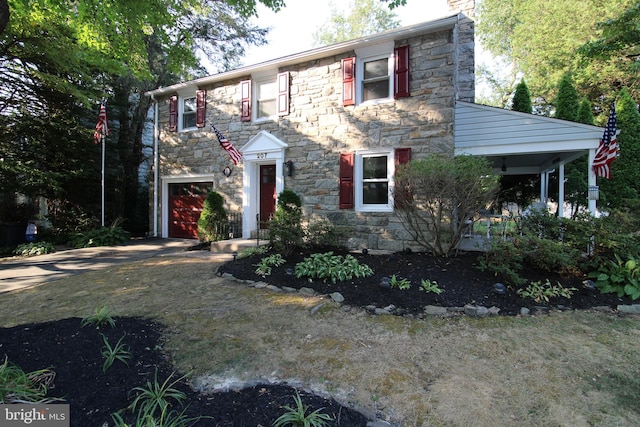 colonial-style house with a garage