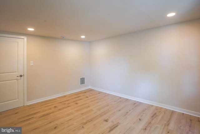 interior space with light hardwood / wood-style flooring