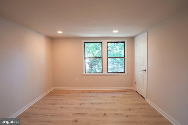 empty room featuring light hardwood / wood-style flooring