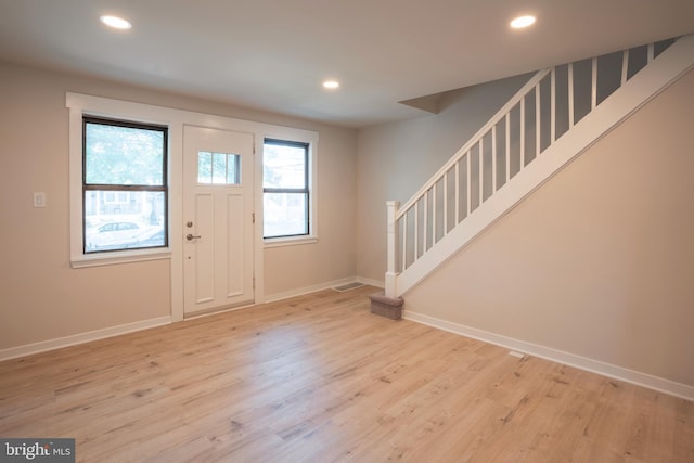 foyer featuring light hardwood / wood-style flooring