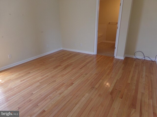 empty room featuring light wood-type flooring