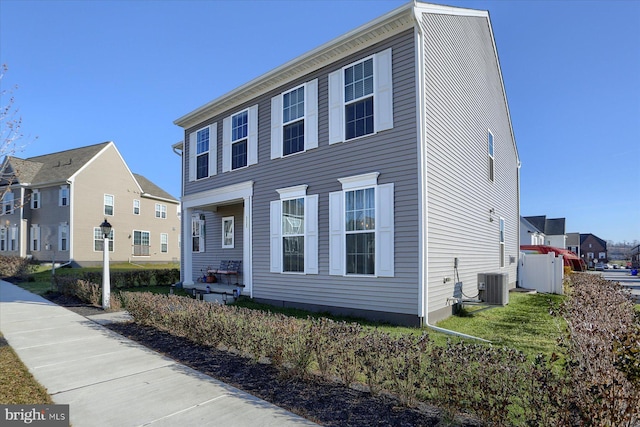 view of front of home with central AC