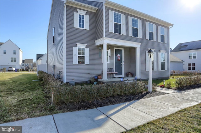 view of front of property with a front yard