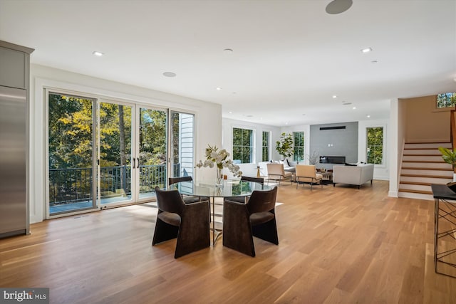 dining area featuring light hardwood / wood-style floors