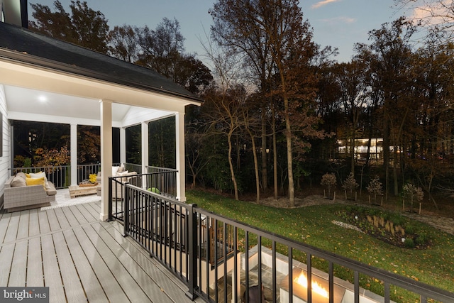 view of deck at dusk