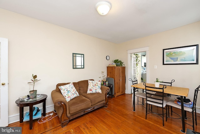 living room with hardwood / wood-style floors