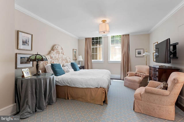 bedroom featuring ornamental molding