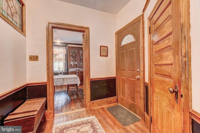 foyer featuring light wood-type flooring