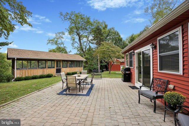 view of patio / terrace with a grill