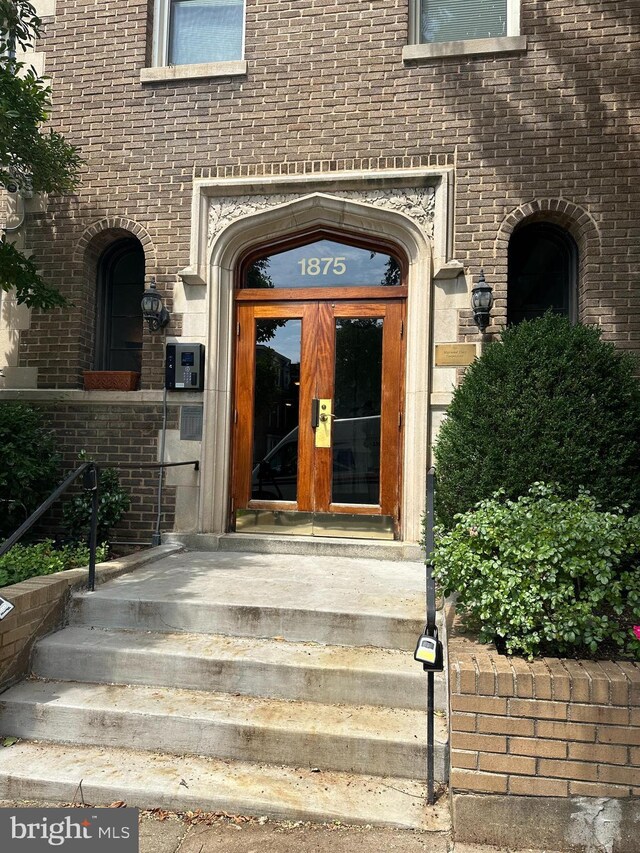 entrance to property with french doors