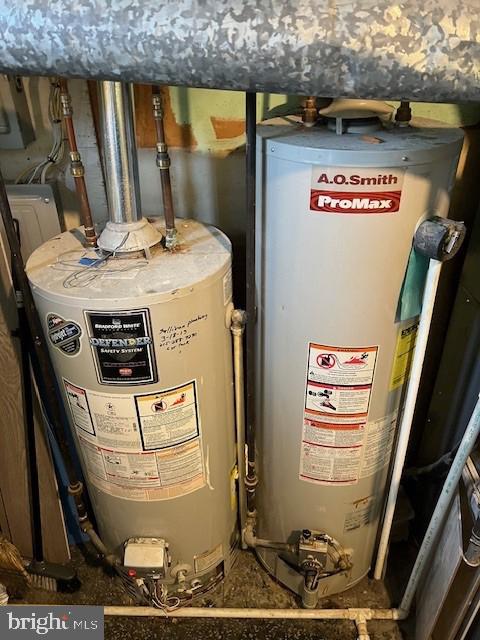 utility room featuring gas water heater