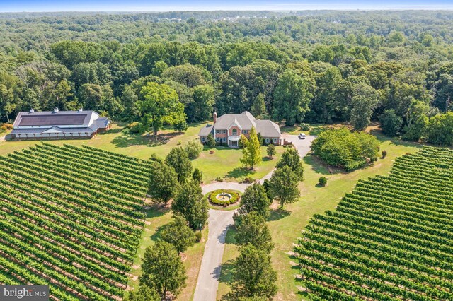 bird's eye view with a rural view