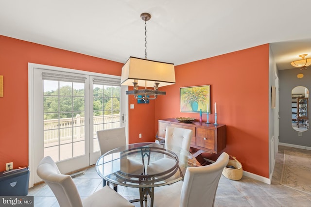 view of dining room