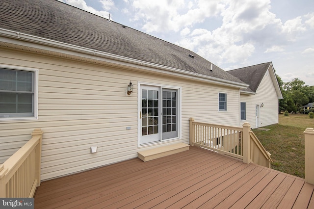 deck with a yard