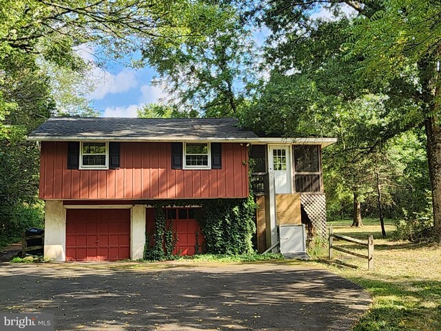 bi-level home with a garage