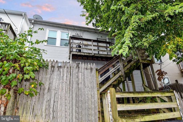 exterior space featuring a deck