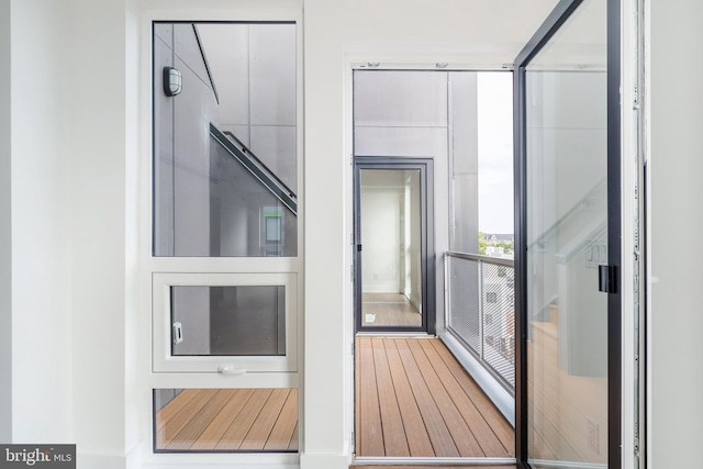 interior space featuring wood-type flooring