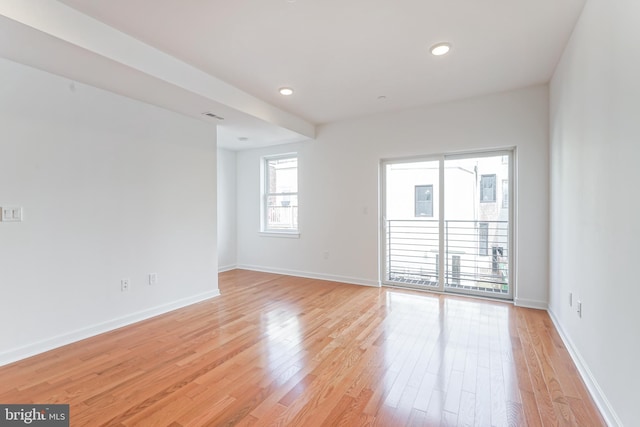 empty room featuring light wood-type flooring