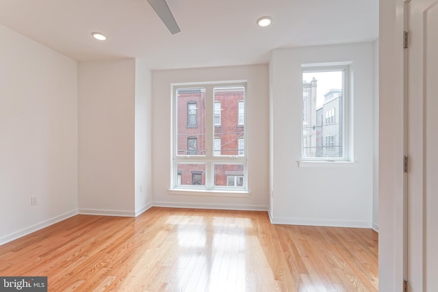 empty room featuring light wood-type flooring