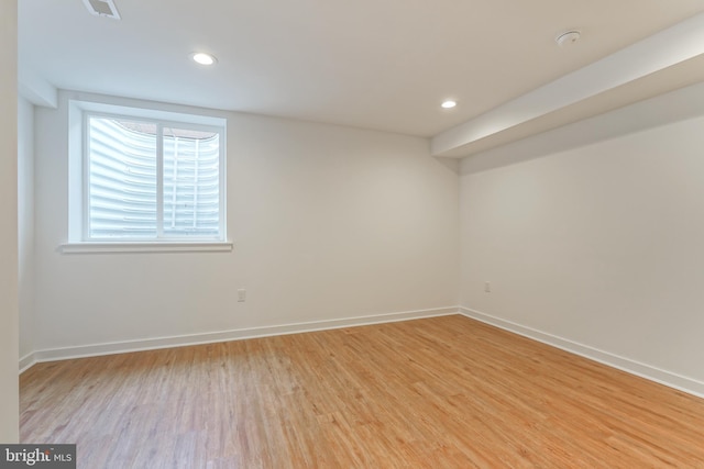 empty room featuring light wood-type flooring