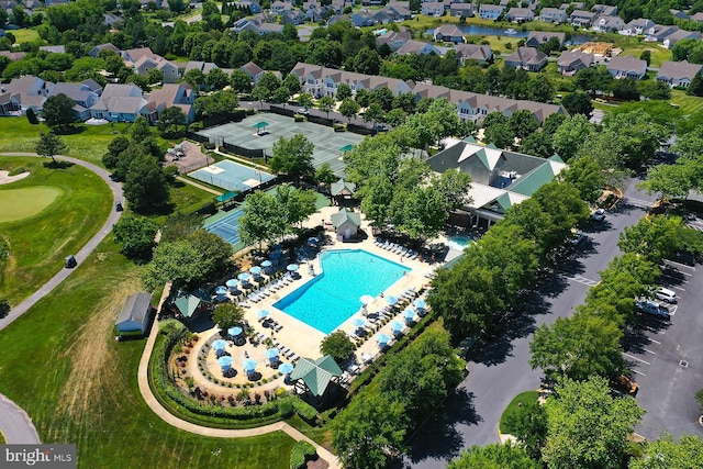 bird's eye view featuring a residential view