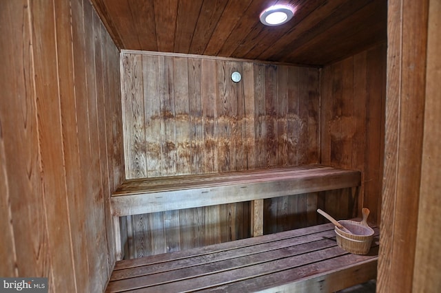 view of sauna