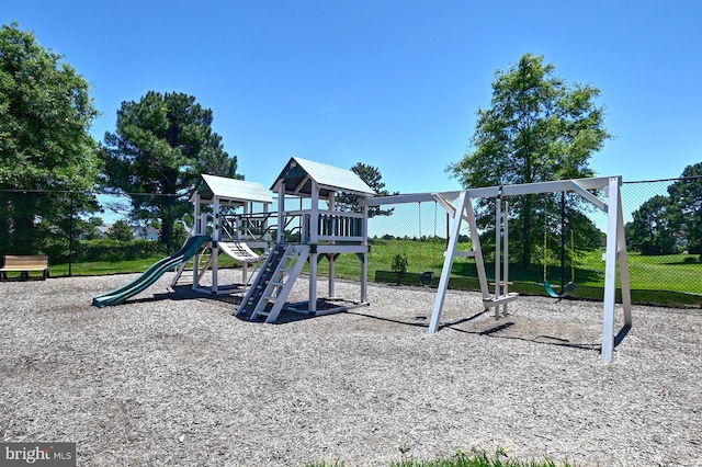 view of community jungle gym