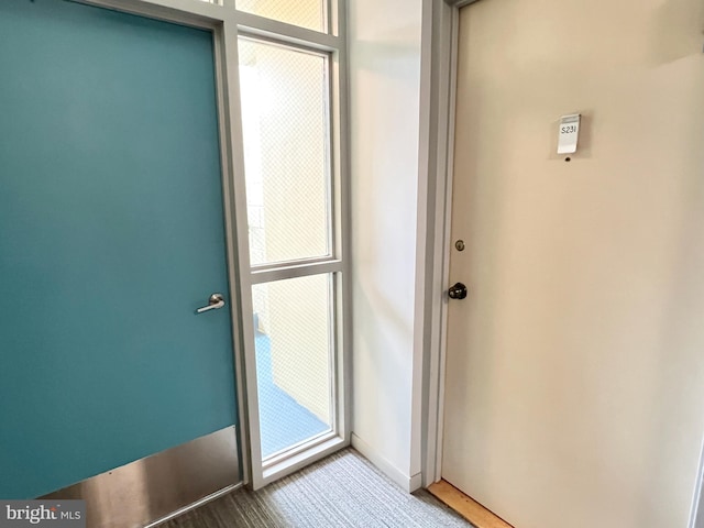 doorway to outside with hardwood / wood-style flooring