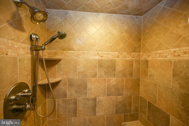 room details with a tile shower