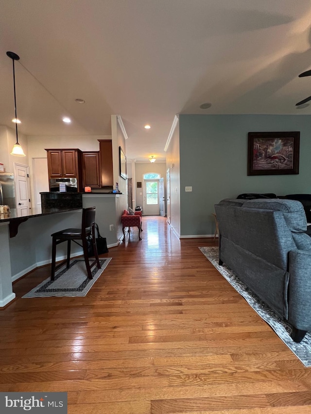 interior space featuring light hardwood / wood-style floors