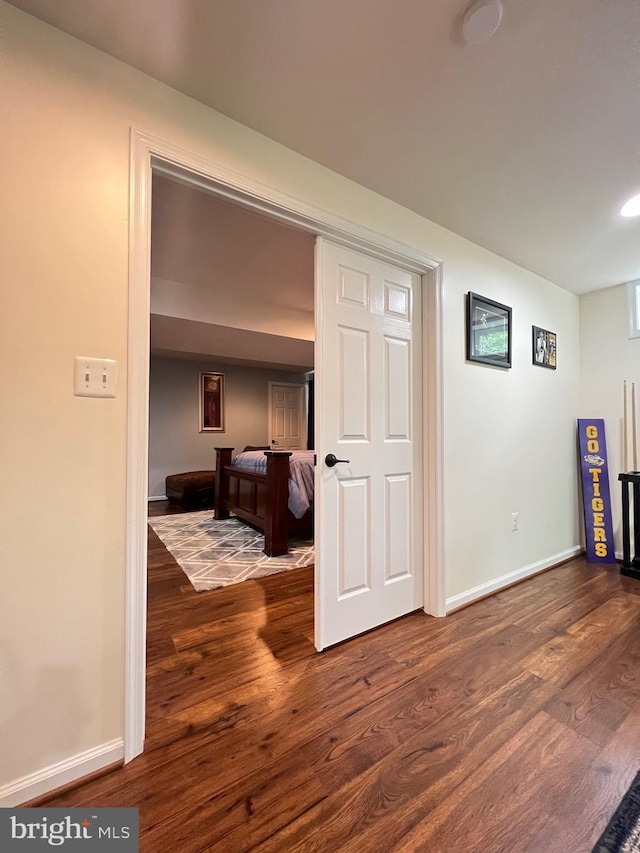 interior space featuring dark wood-type flooring