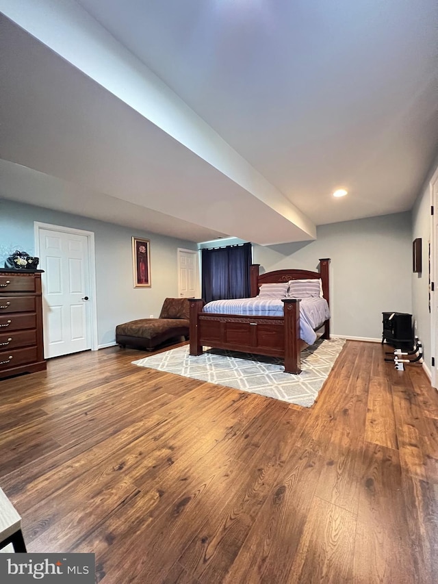 bedroom featuring hardwood / wood-style flooring