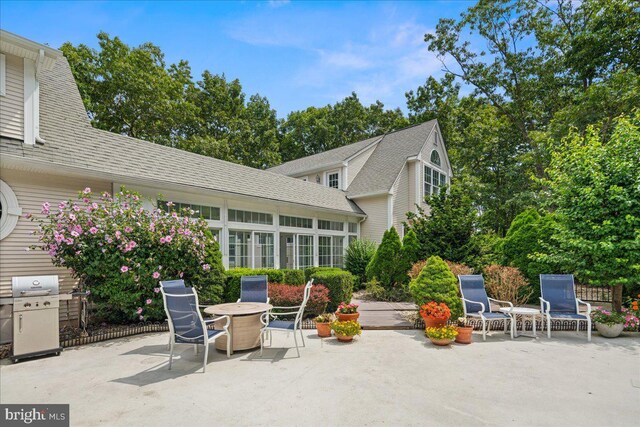 view of patio featuring area for grilling