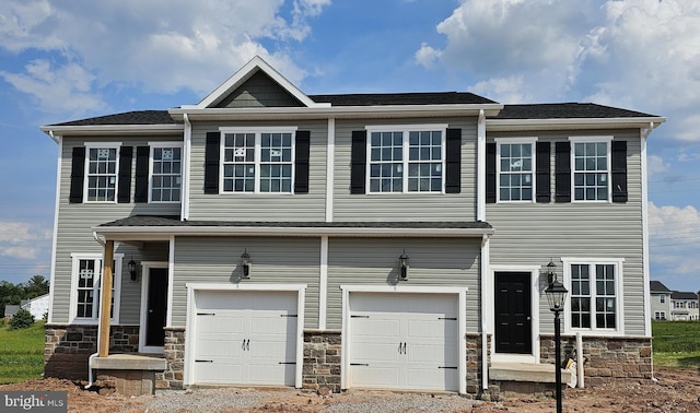 view of front of house with a garage