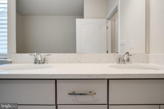 bathroom featuring double vanity