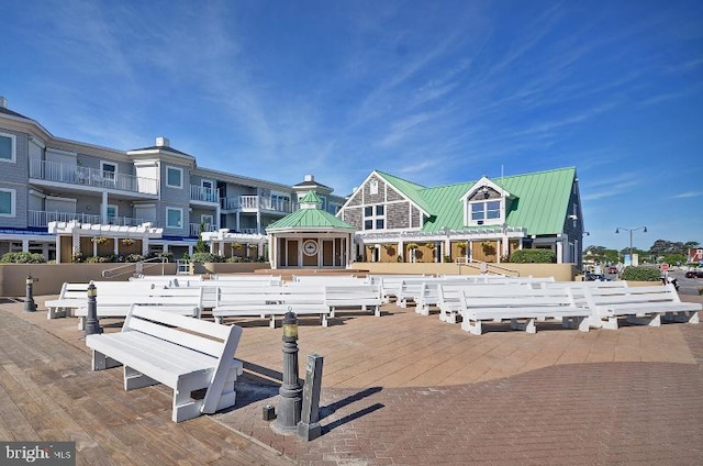 view of community with a wooden deck