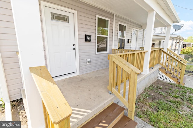 exterior space with covered porch