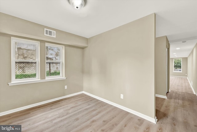 empty room featuring light wood-type flooring