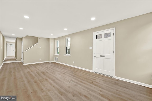 interior space featuring light hardwood / wood-style flooring