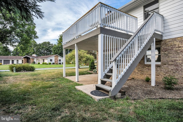 view of yard with a deck