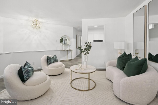 living room featuring wood-type flooring