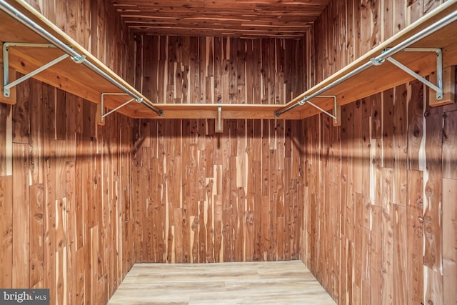 spacious closet featuring hardwood / wood-style flooring