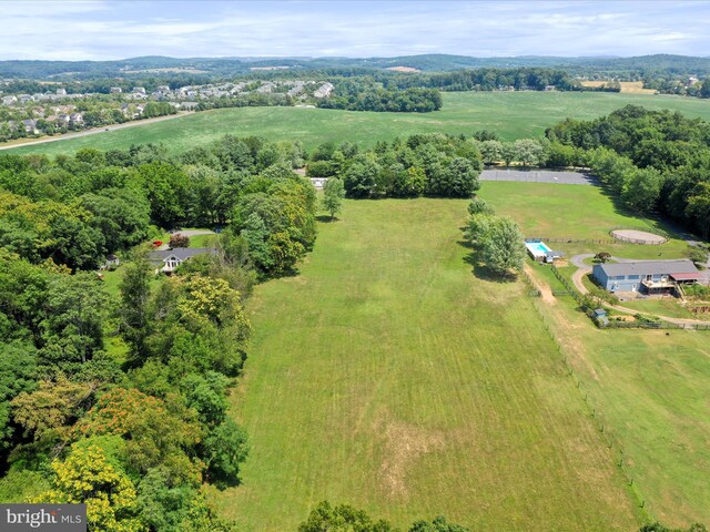 bird's eye view with a rural view