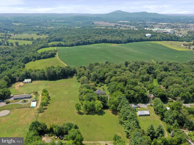 aerial view with a mountain view