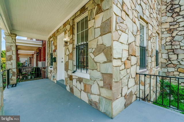 view of patio featuring a porch